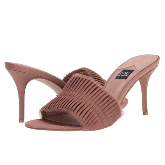 ZAC by ZAC POSEN Venecia Slip On Stiletto Mule Sandals in Cappuccino Size 6M New - Picture 1 of 9